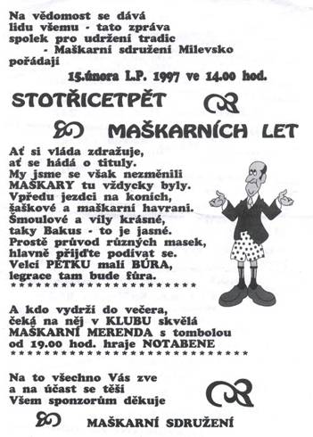 1997 Stotřicetpět maškarních let